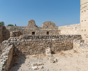The ruins of the courtyard of the medieval castle of Kolossi. Cyprus