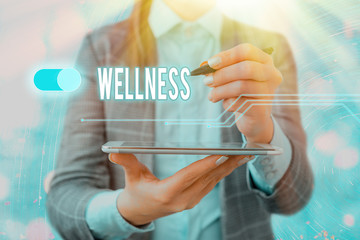 Handwriting text writing Wellness. Conceptual photo state of being in good health especially as...