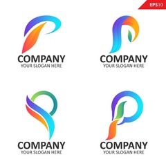 Monogram letter P logo design bundling