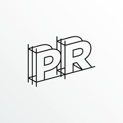 Initial Letter PR with Architecture Graphic Logo Design