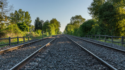 Fototapeta na wymiar Summer railways landscape in France