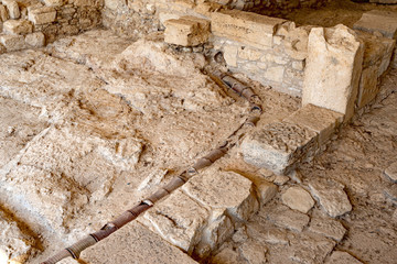 Ancient ceramic water pipe in Kourion, Cyprus.