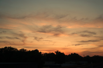 Beautiful Sunset time with silhouette in Sacramento, CA
