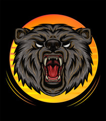 bear head logo. the bear illustration