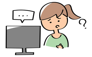 パソコンが不調になってしまった女の子