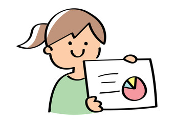 円グラフと女の子