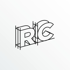 Initial Letter RC with Architecture Graphic Logo Design