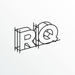 Initial Letter RQ with Architecture Graphic Logo Design