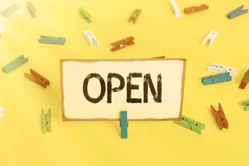 Conceptual hand writing showing Open. Concept meaning New Beginning Business venture Passage...
