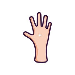 clean hand icon, line color style
