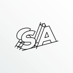 Fototapeta premium Initial Letter SA with Architecture Graphic Logo Design