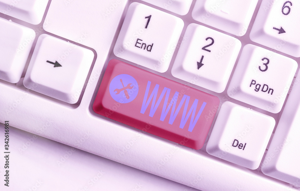 Fototapete writing note showing www. business concept for network of online content formatted in html and acces