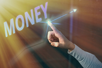 Word writing text Money. Business photo showcasing a current medium of exchange in the form of...