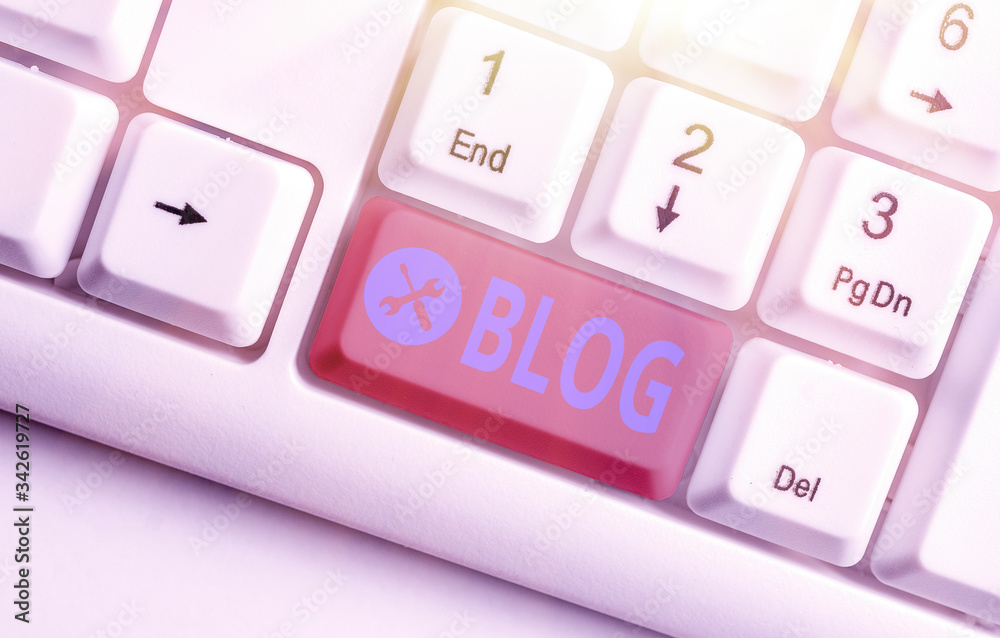 Poster Writing note showing Blog. Business concept for regularly updated website web page run by individual