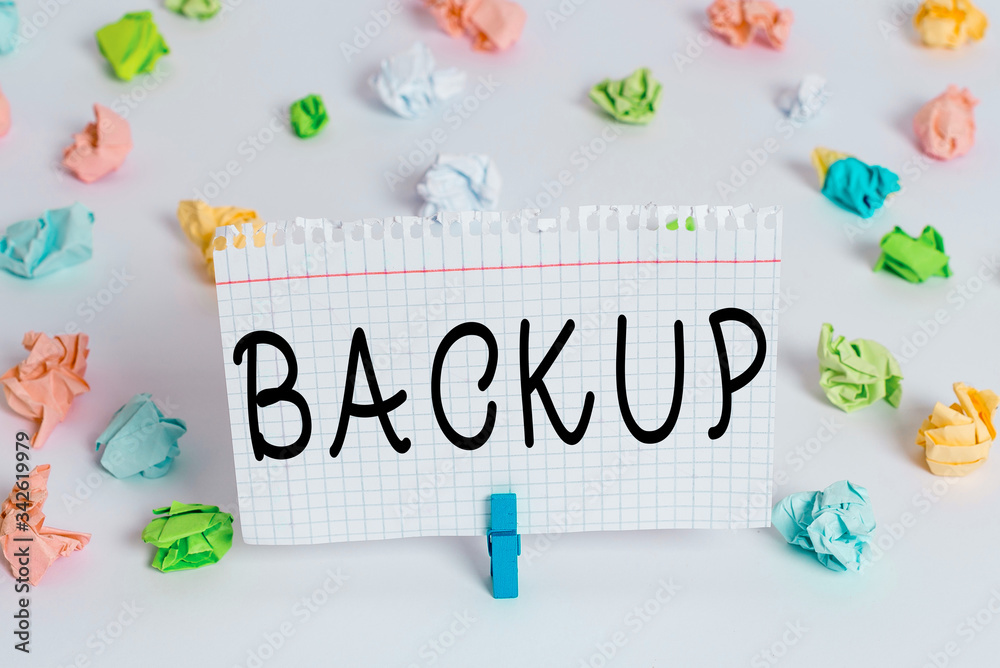 Poster text sign showing backup. business photo text copy of file or other item data made in case original 