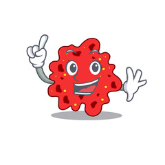 Streptococcus pneumoniae mascot character design with one finger gesture