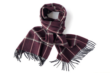 Wool scarf close-up on a white background


