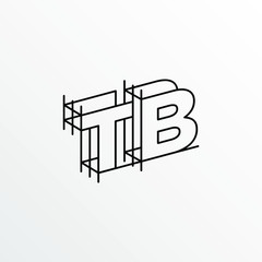 Initial Letter TB with Architecture Graphic Logo Design