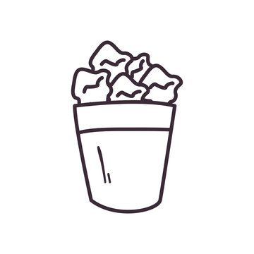 recommend clip art: Isolated trash with papers line style icon vector design