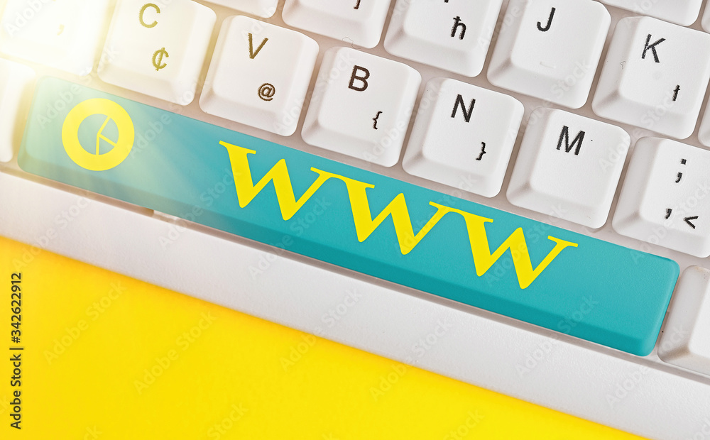 Fototapete writing note showing www. business concept for network of online content formatted in html and acces