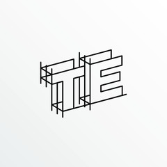 Initial Letter TE with Architecture Graphic Logo Design