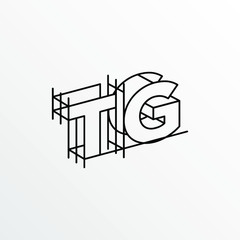 Initial Letter TG with Architecture Graphic Logo Design