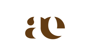 ae or ea and a, e Lowercase Letter Initial Logo Design, Vector Template