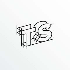 Initial Letter TS with Architecture Graphic Logo Design