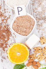 Healthy food as minerals, vitamin P and dietary fiber