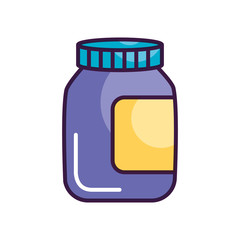 medicine pills bottle icon, line block style