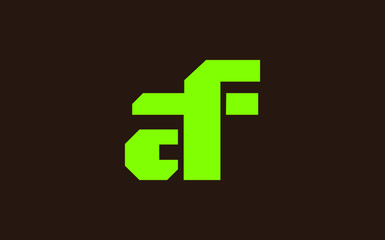 af or fa and a, f Lowercase Letter Initial Logo Design, Vector Template