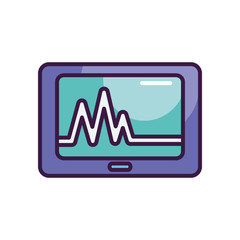 cardio monitor device icon, line color style