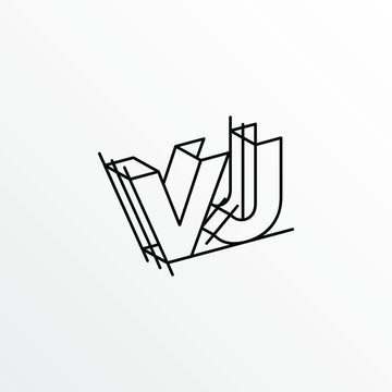 Initial Letter VJ with Architecture Graphic Logo Design