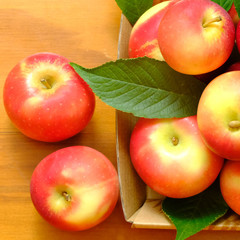Local New Zealand apple on wooden background