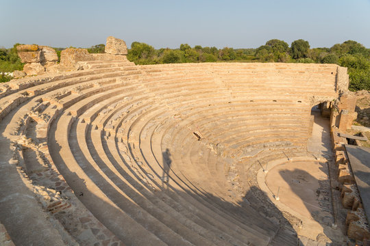 roman odeon theater  in ancient nikopolis area preveza perfecture greece