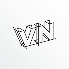 Initial Letter VN with Architecture Graphic Logo Design