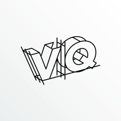 Initial Letter VQ with Architecture Graphic Logo Design