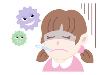 体温を測る顔色の悪い女の子