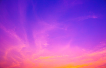 Naklejka na ściany i meble pink and purple color in soft clouds in twilight sky