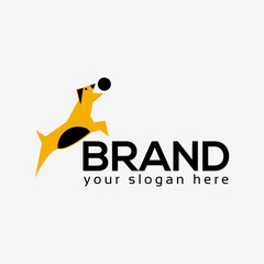 Funny Dog Logo Design. Flat design. Vector Illustration on white background