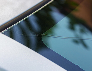 The windshield is crack Because of an accident
