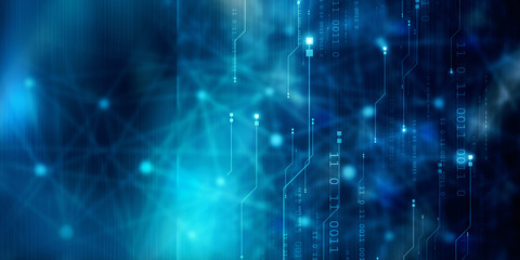 2d illustration Abstract futuristic electronic circuit technology background
