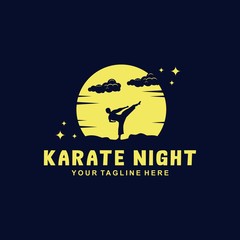 Karate night logo design template