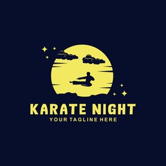 Karate night logo design template