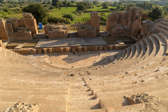 roman odeon theater  in ancient nikopolis area preveza perfecture greece