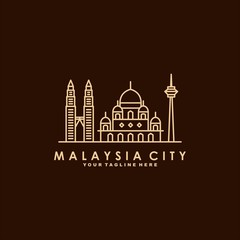 Malaysia city line art logo design