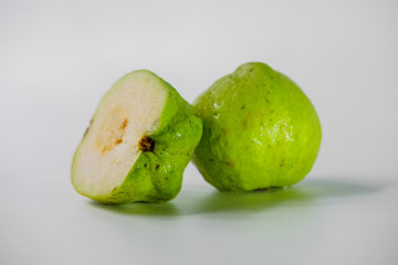 Fresh guava fruit isolated on a white background