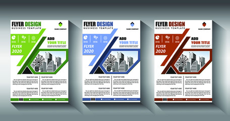 Brochure design, cover modern layout, annual report, poster, flyer in A4 with colorful triangles, geometric shapes for tech, science, market with light background