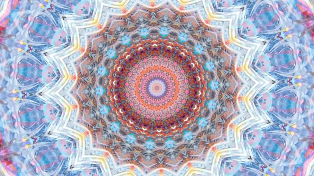 Beautiful Original Art therapy moving Mandala. Seamless loop psychotherapy. Geometric patterns to find or restore a sense of healthy mental balance. For yoga specialist, astrology, art therapist.