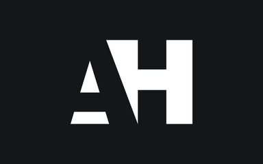 AH or HA and A, H Uppercase Letter Initial Logo Design, Vector Template